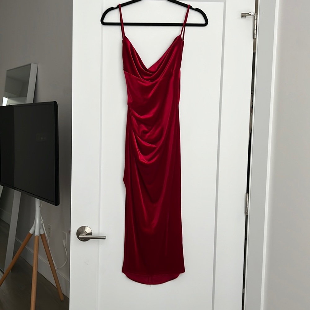 XS Katie May velvet low drapey back dress